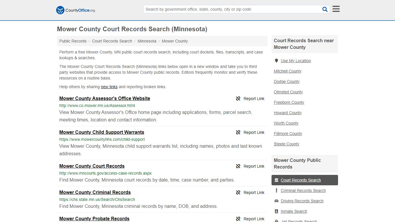 Mower County Court Records Search (Minnesota) - County Office