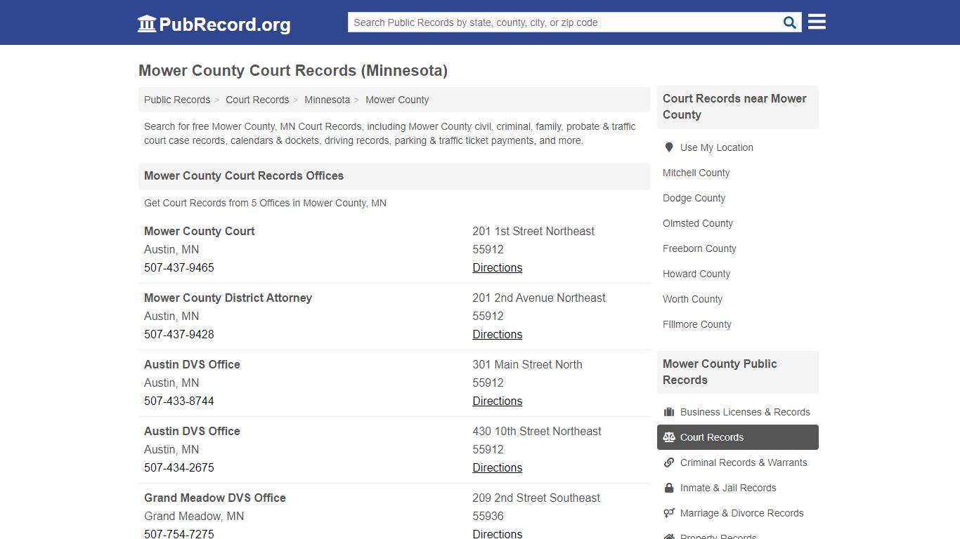 Free Mower County Court Records (Minnesota Court Records) - PubRecord.org